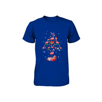 Santa Flamingo Christmas Tree Gift Youth-Youth Shirt-