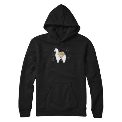Funny Sloth Riding Llama Lover-T-Shirt & Tank Top-Pullover Hoodie-Black
