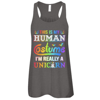 Halloween This Is My Human Costume I'm Really A Unicorn-T-Shirt & Tank Top-
