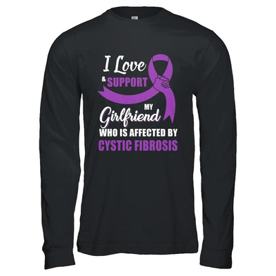 Cystic Fibrosis Awareness Support Purple Girlfriend Boyfriend-T-Shirt & Hoodie-Long Sleeve T-Shirt-Black