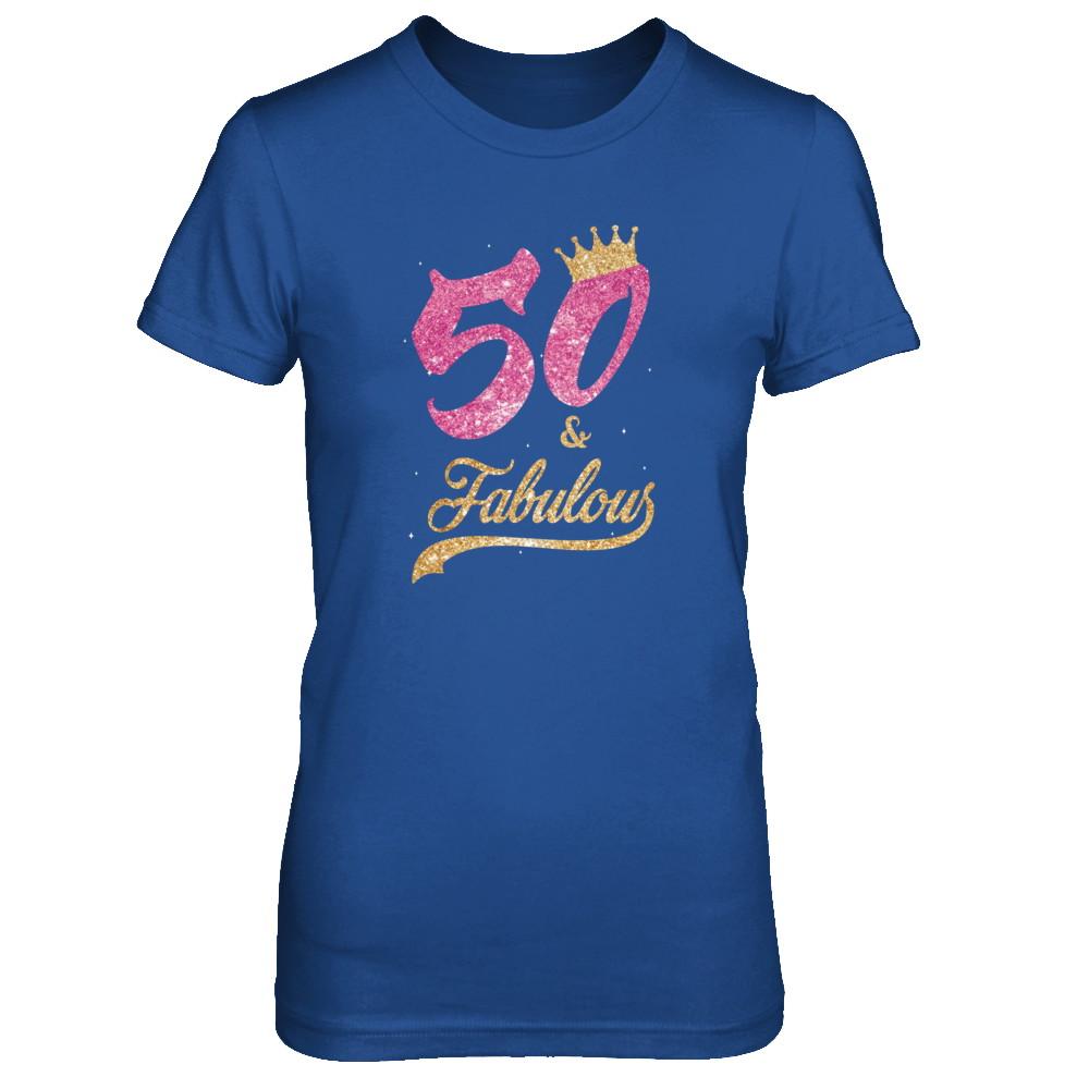 50 And Fabulous 1971 50th Birthday Gift-T-Shirt & Tank Top-Women's T-Shirt-Royal
