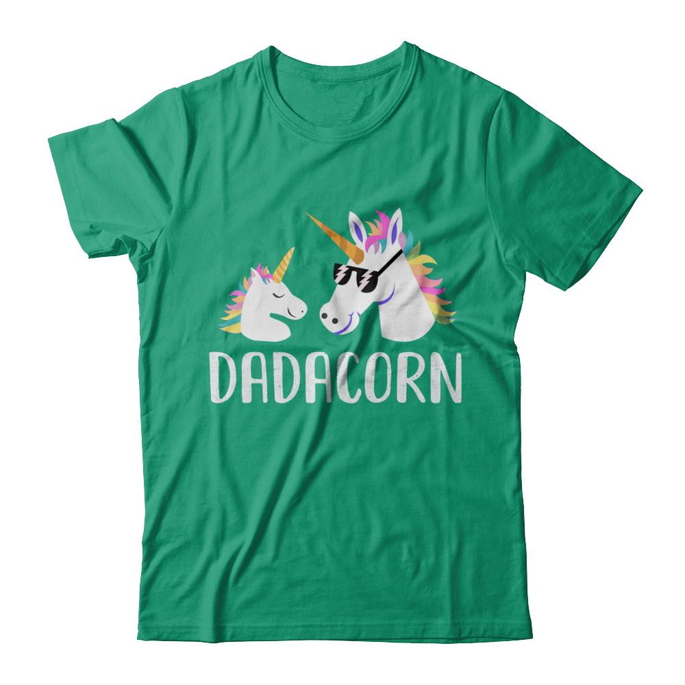 Dadacorn Unicorn Dad And Baby Fathers Day-T-Shirt & Hoodie-Classic T-Shirt-Kelly Green