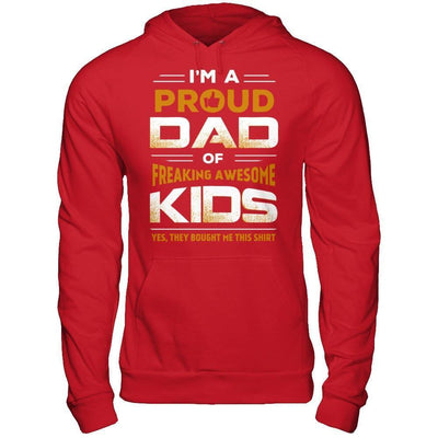 I'm Proud Dad Of Freaking Awesome Kids-T-Shirt & Hoodie-Pullover Hoodie-Red