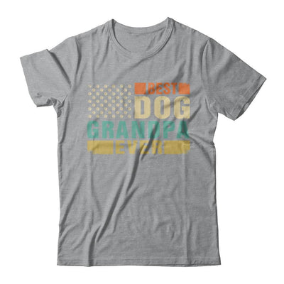 Vintage Retro BEST DOG GRANDPA EVER American Flag Fathers Day-T-Shirt & Hoodie-Classic T-Shirt-Sport Grey
