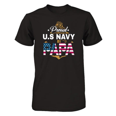 Proud US Navy Papa-T-Shirt & Hoodie-Premium T-Shirt-Black