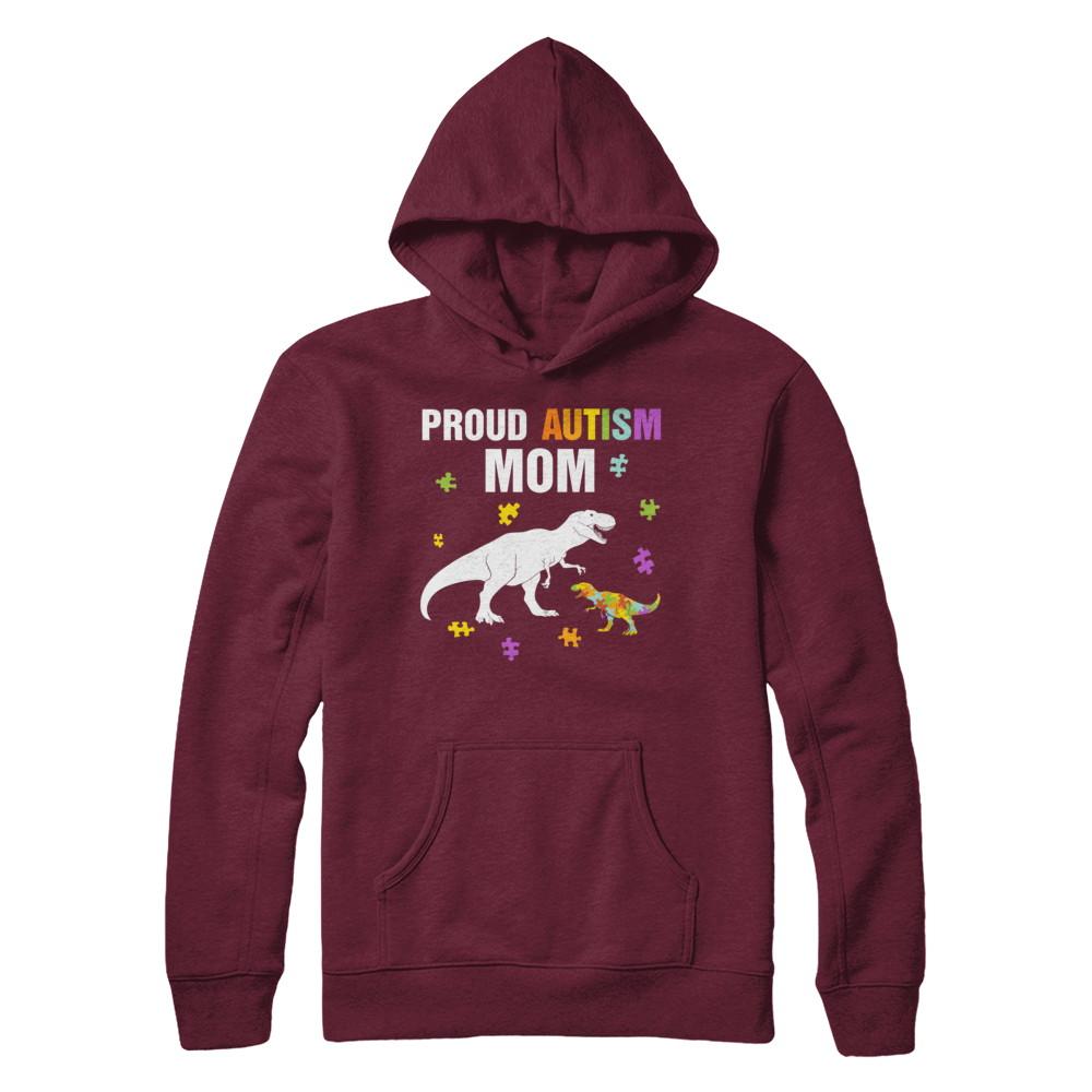 Proud Autism Mom T-Rex Dinosaur Autism Awareness-T-Shirt & Hoodie-