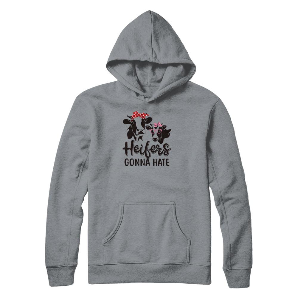 Funny Farmer Women Girls Cows Heifers Gonna Hate-T-Shirt & Tank Top-Pullover Hoodie-Light Steel