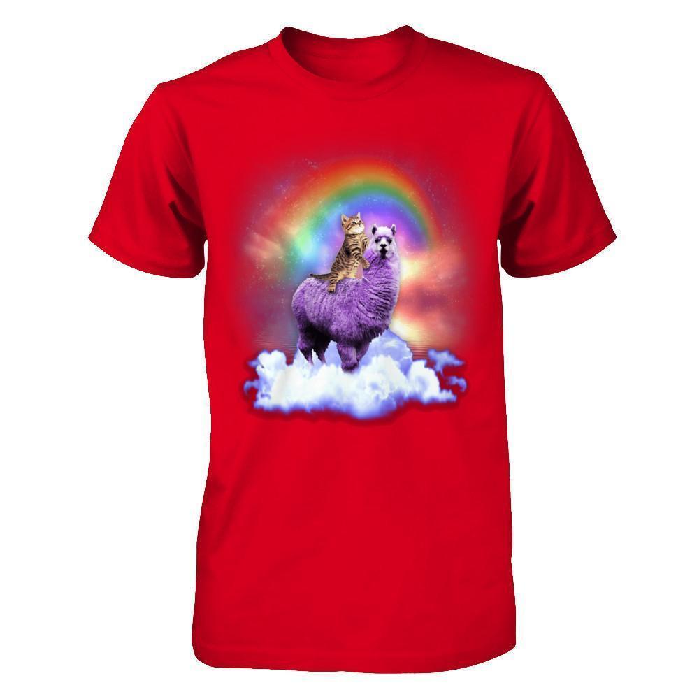 Rainbow Llama Cat-T-Shirt & Hoodie-Premium T-Shirt-Red
