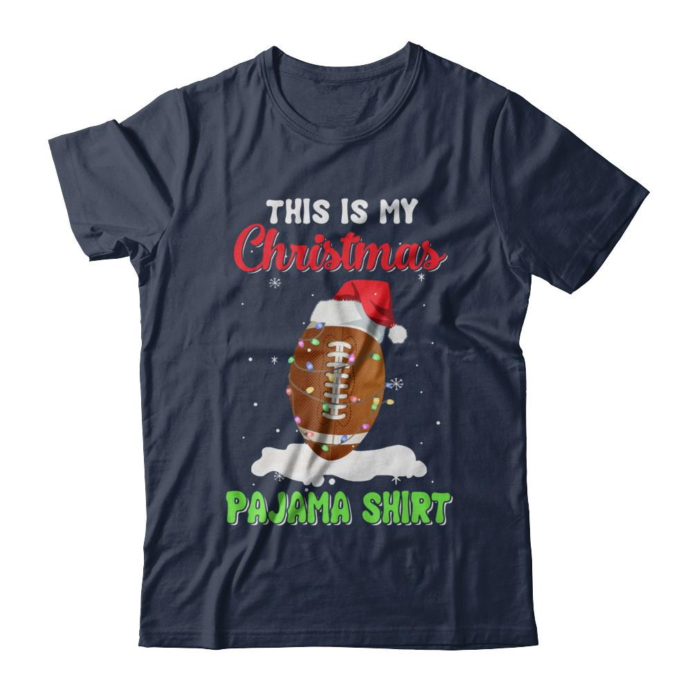 This Is My Christmas Pajama Xmas Football Santa-T-Shirt & Sweatshirt-Classic T-Shirt-Navy