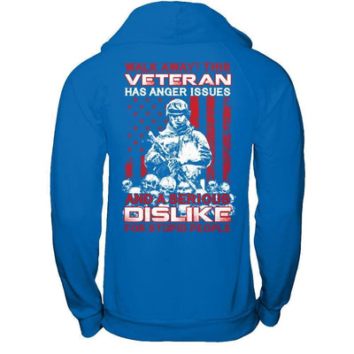 Walk Away This Veteran Has Anger Issues-T-Shirt & Hoodie-Pullover Hoodie-Royal