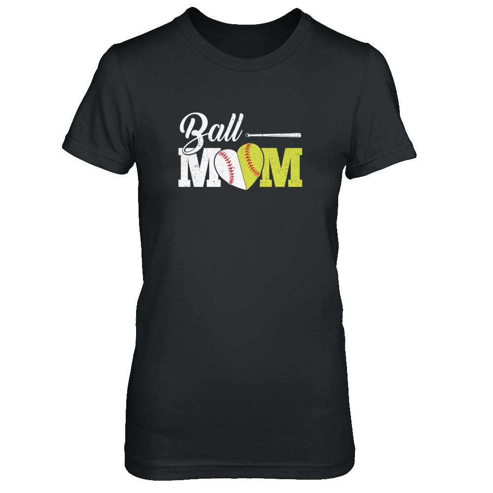 Funny Softball Mom Baseball Mom Mothers Day-T-Shirt & Tank Top-Women's T-Shirt-Black