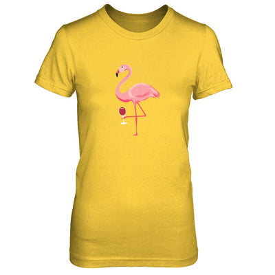 Wine Lover's Pink Flamingo Fun Party Wine-T-Shirt & Tank Top-Women's T-Shirt-Daisy
