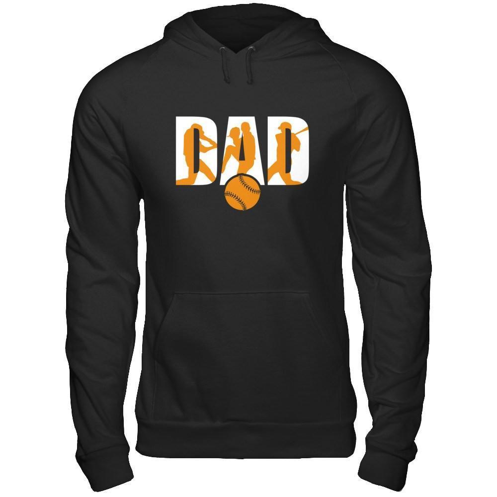 Softball Dad Father's Day-T-Shirt & Hoodie-Pullover Hoodie-Black