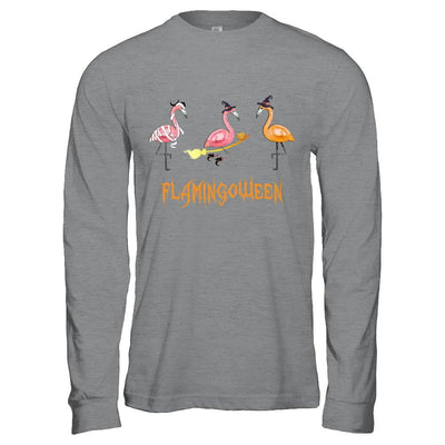 Funny Flamingoween Flamingo Halloween Gifts-T-Shirt & Hoodie-Long Sleeve T-Shirt-Sport Grey