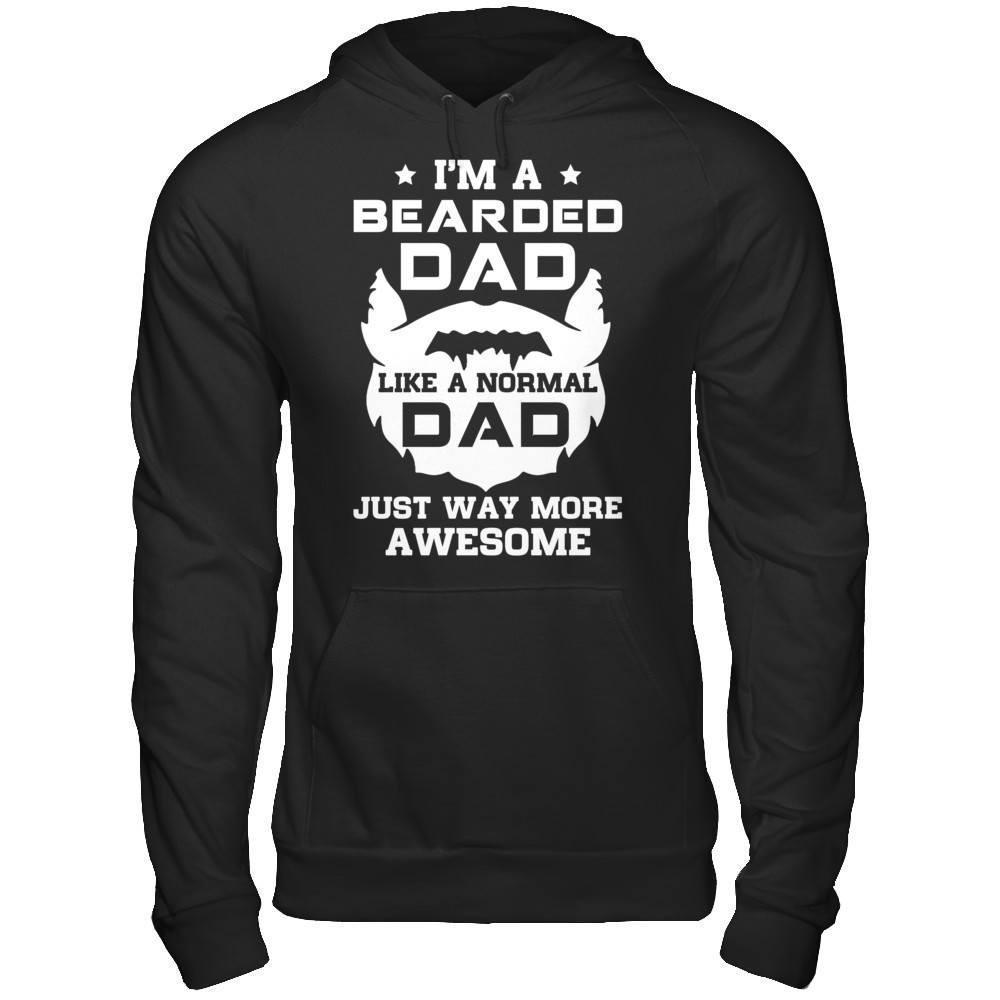 I'm A Bearded Dad Like A Normal Dad-T-Shirt & Hoodie-Pullover Hoodie-Black