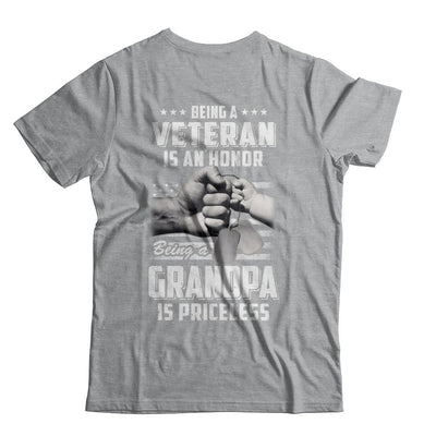 Being A Veteran Is An Honor Being A Grandpa Is Priceless-T-Shirt & Hoodie-Classic T-Shirt-Sport Grey