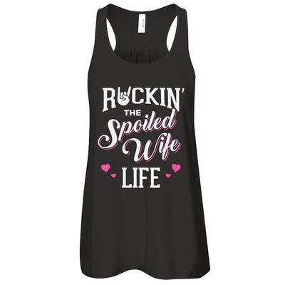 Rockin' The Spoiled Wife Life-T-Shirt & Tank Top-Women's Flowy Racerback Tank-Black