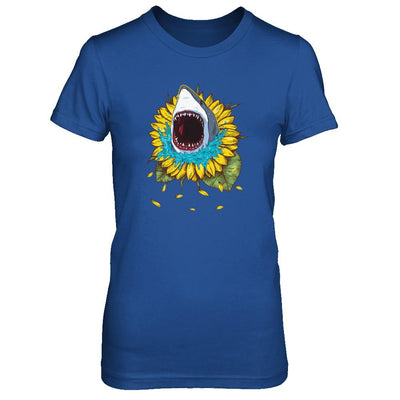 Shark Sunflower Funny Shark Lover Gift-T-Shirt & Tank Top-Women's T-Shirt-Royal