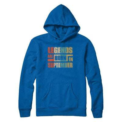 Classic Vintage Legends Are Born In September Birthday-T-Shirt & Hoodie-Pullover Hoodie-Royal