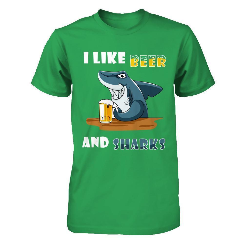 I Like Beer And Sharks-T-Shirt & Hoodie-Premium T-Shirt-Kelly Green