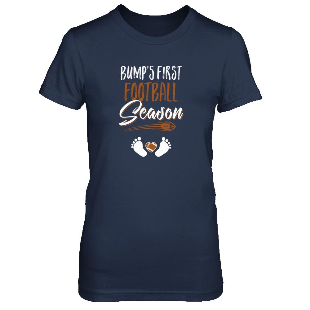 Bump's First Football Season Mommy Mothers Day-T-Shirt & Tank Top-Women's T-Shirt-Navy