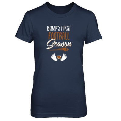 Bump's First Football Season Mommy Mothers Day-T-Shirt & Tank Top-Women's T-Shirt-Navy