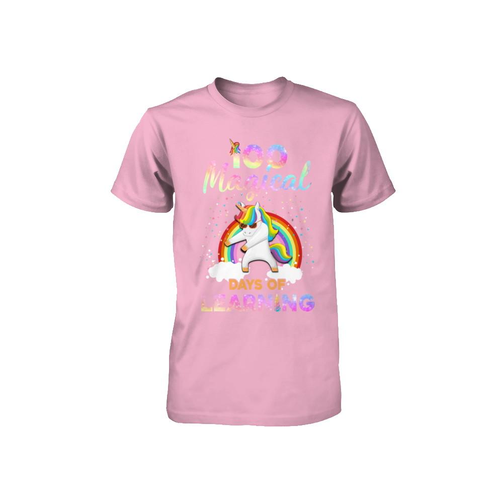 100 Magical Days of Learning Flossing Unicorn Youth-Youth Shirt-Toddler T-Shirt-Pink