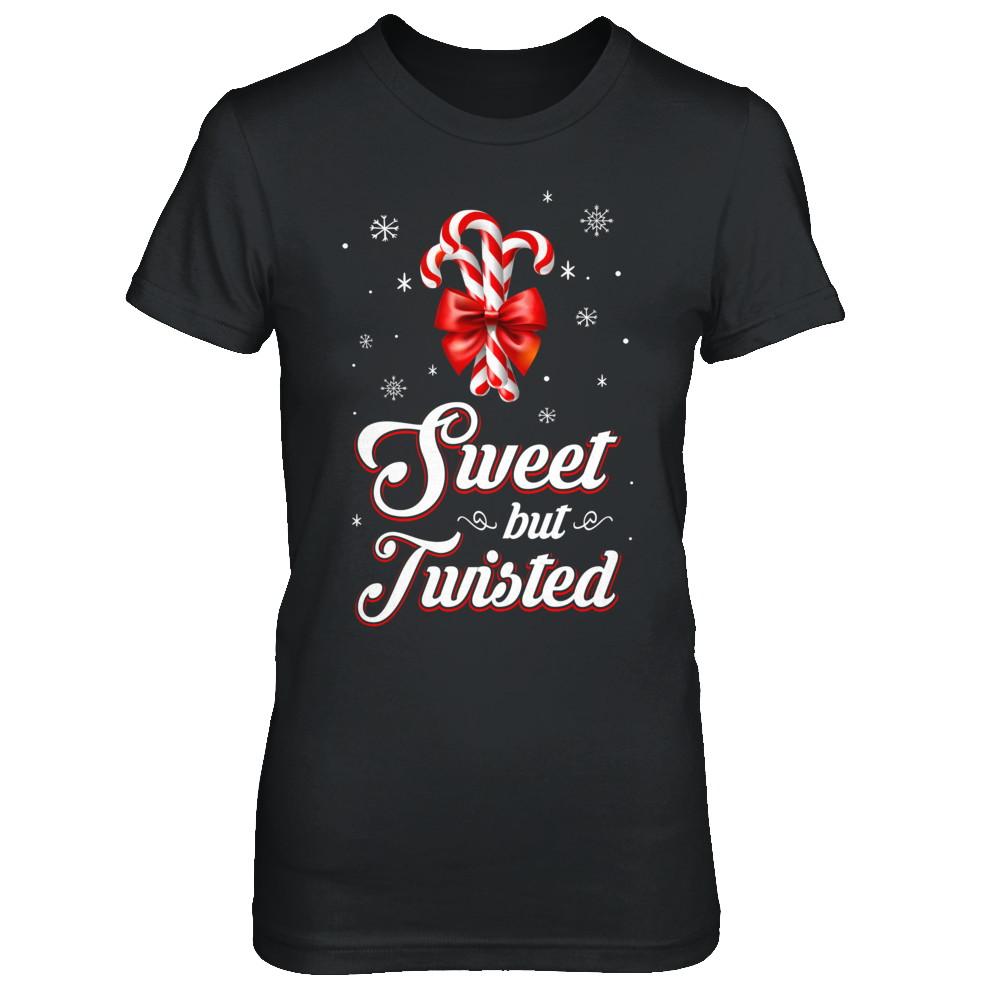 Sweet But Twisted Funny Candy Christmas Gifts-T-Shirt & Sweatshirt-Women's T-Shirt-Black