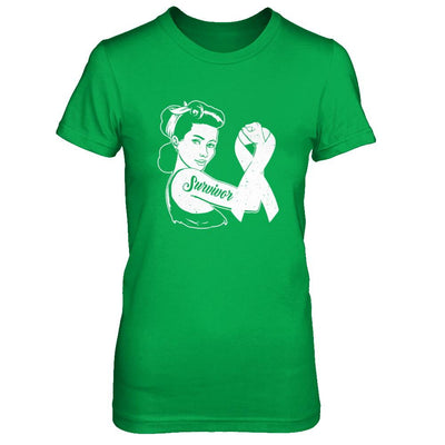 We Can Cure It Lung Cancer Clear Awareness Survivor-T-Shirt & Hoodie-Women's T-Shirt-Irish Green