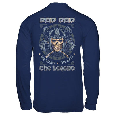 Pop Pop The Viking The Myth The Legend-T-Shirt & Hoodie-Long Sleeve T-Shirt-Navy