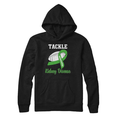 Football Survivor Tackle Green Kidney Disease Awareness-T-Shirt & Hoodie-Pullover Hoodie-Black