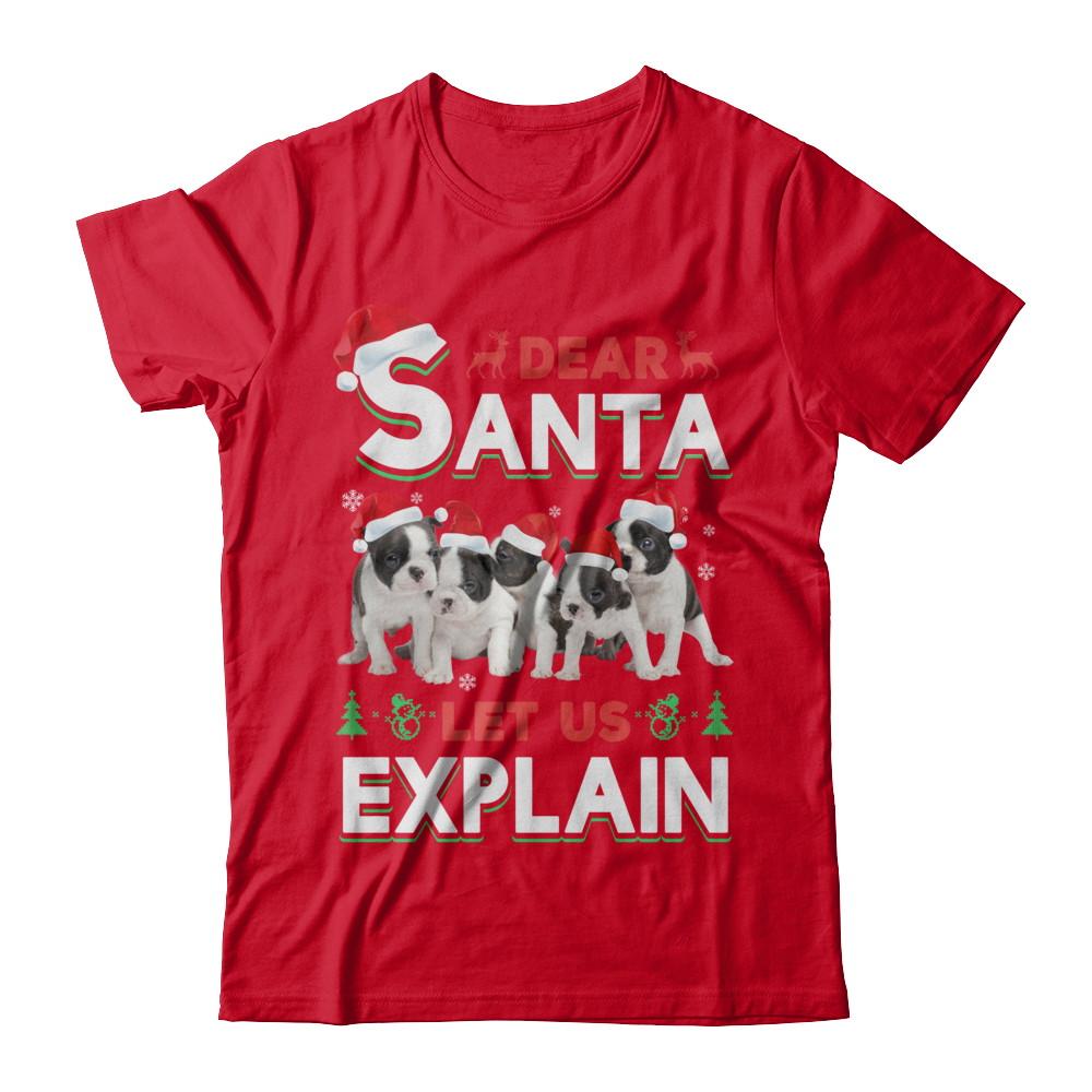 Dear Santa Funny Pit bull Puppies Christmas Gift-T-Shirt & Hoodie-Premium T-Shirt-Red