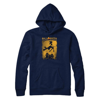 Funny Halloween Pumpkin Queen-T-Shirt & Tank Top-Pullover Hoodie-Navy