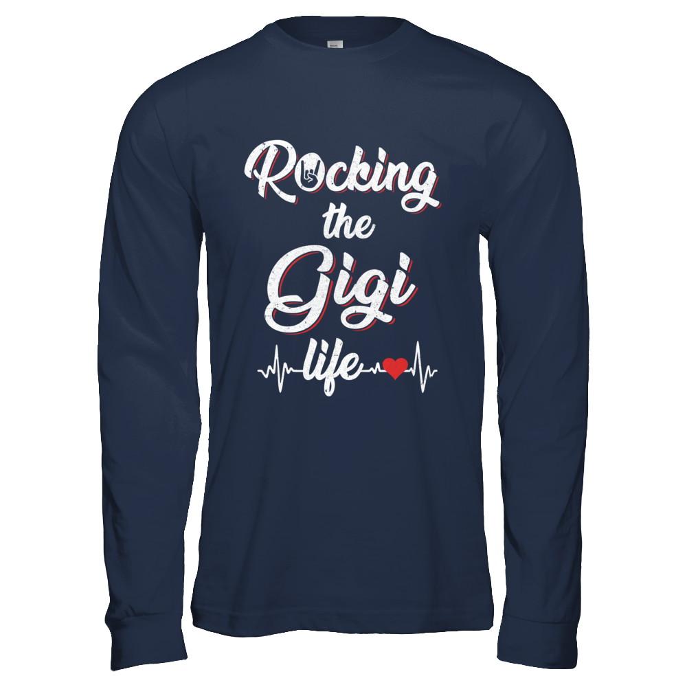 Rocking The Gigi Life Mothers Day Gifts-T-Shirt & Hoodie-Long Sleeve T-Shirt-Navy