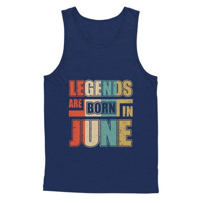 Classic Vintage Legends Are Born In June Birthday-T-Shirt & Hoodie-Unisex Tank-Navy