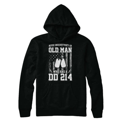Never Underestimate An Old Man Who Has DD214-T-Shirt & Hoodie-Hanes - Heavyweight Pullover Hoodie-Black