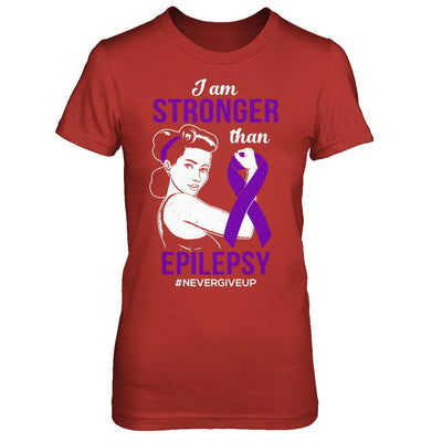 I Am Stronger Than Epilepsy Awareness Support-T-Shirt & Hoodie-Women's T-Shirt-Red