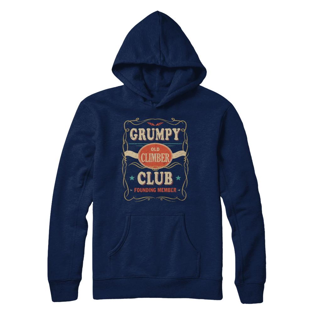 Papa Grumpy Old Climber Club Founding Member Climbing-T-Shirt & Hoodie-Pullover Hoodie-Navy