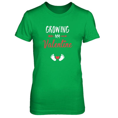 Growing My Valentine Mom Pregnancy Gifts-T-Shirt & Tank Top-Women's T-Shirt-Irish Green