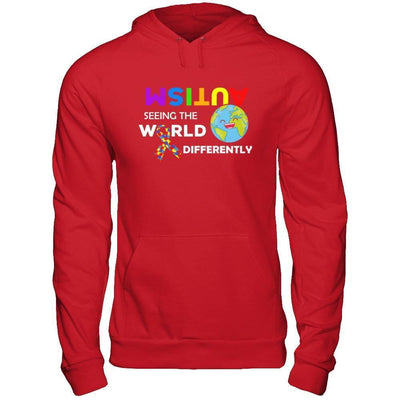 Autism Seeing The World Differently-T-Shirt & Hoodie-Pullover Hoodie-Red
