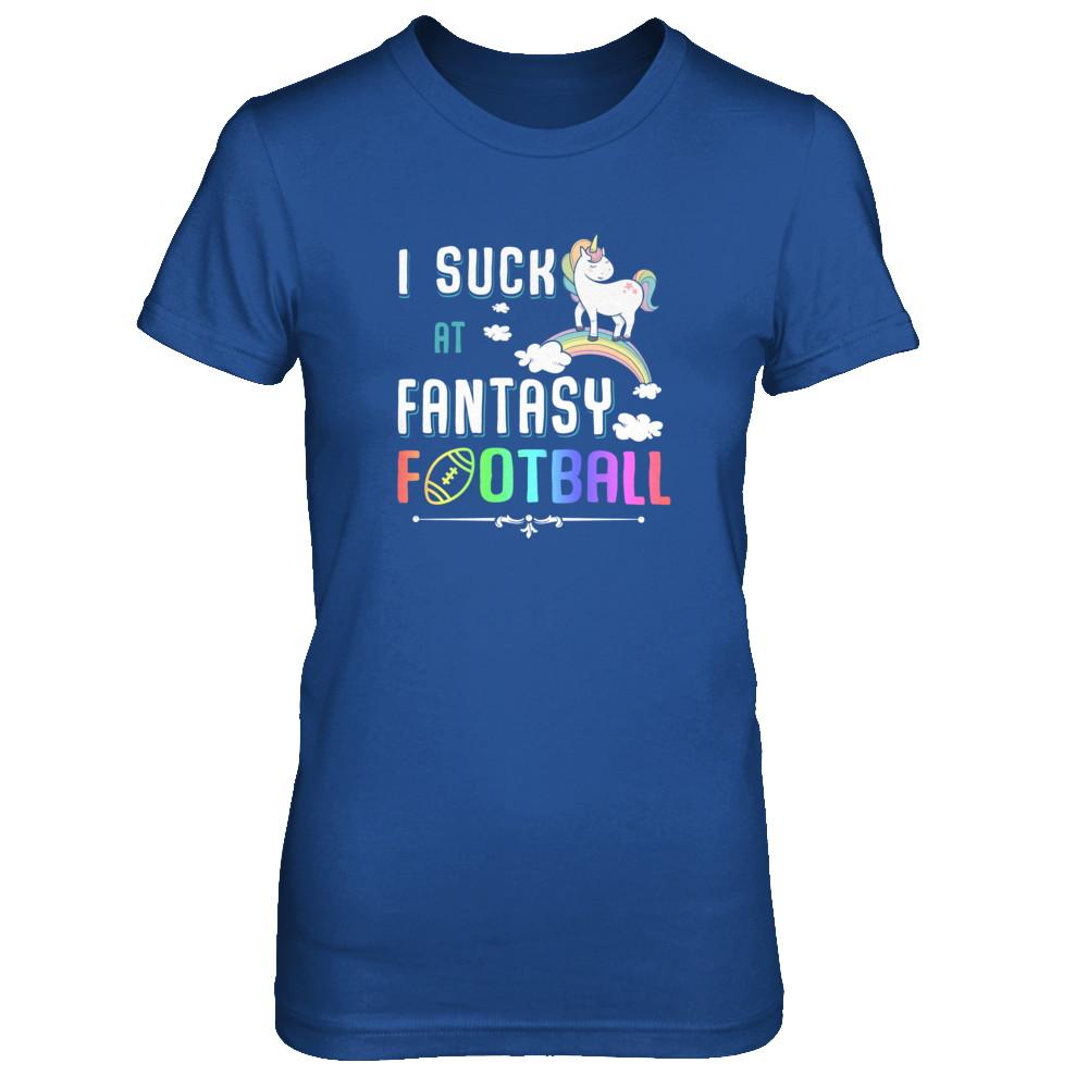 I Suck At Fantasy Football Unicorn-T-Shirt & Tank Top-Women's T-Shirt-Royal