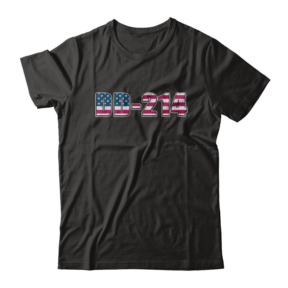 Proud DD-214 Alumni Vintage American US Veteran-T-Shirt & Hoodie-Classic T-Shirt-Black