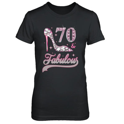 70 And Fabulous 70 Years Old 1951 70th Birthday Gift-T-Shirt & Hoodie-Women's T-Shirt-Black