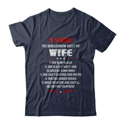 5 Things You Should Know About My Wife Husband-T-Shirt & Hoodie-Classic T-Shirt-Navy