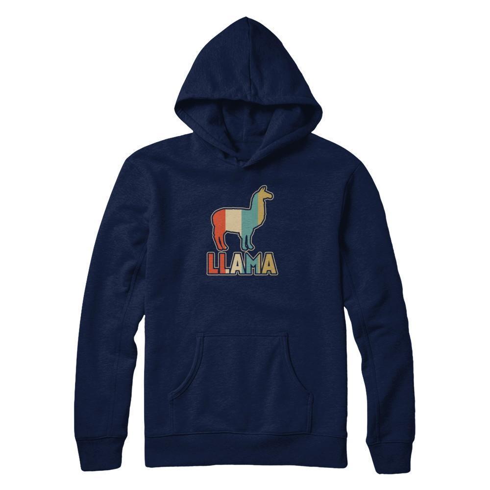 Classic Vintage Retro Style Llama-T-Shirt & Tank Top-Pullover Hoodie-Navy