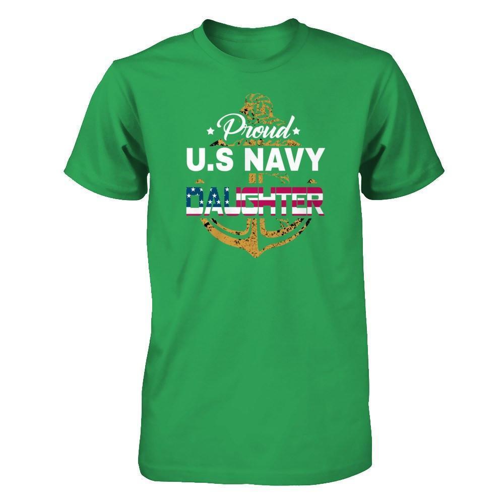Proud US Navy Daughter-T-Shirt & Hoodie-Premium T-Shirt-Kelly Green