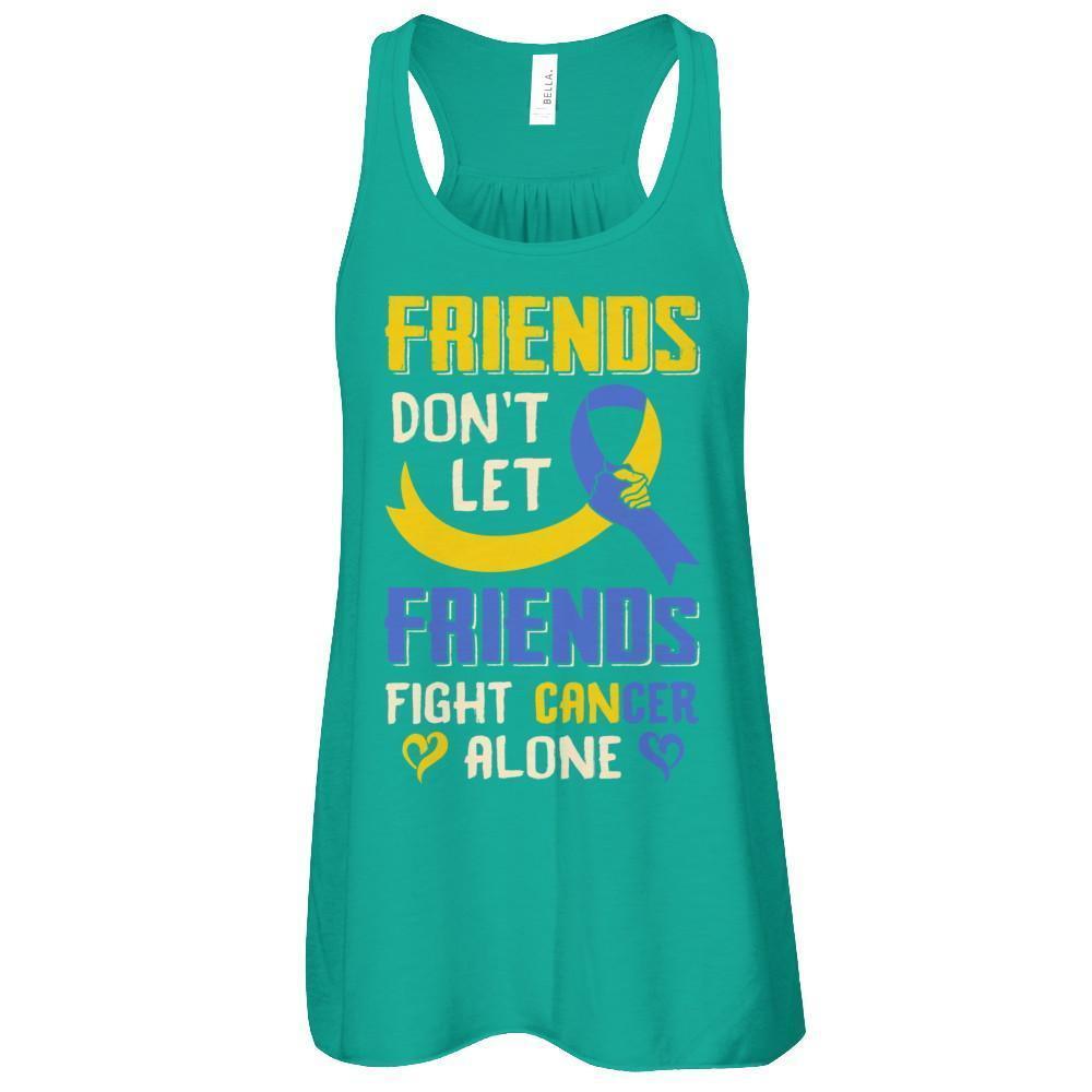 Friends Don't Let Friends Fight Cancer Alone Down Syndrome Awareness-T-Shirt & Tank Top-Women's Flowy Racerback Tank-Kelly