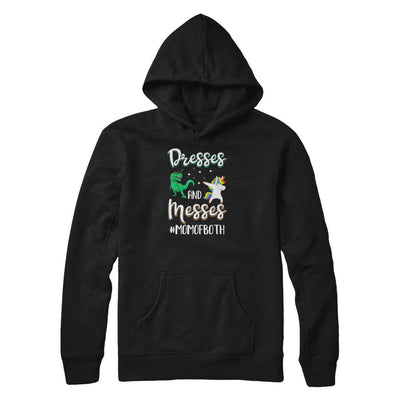 Dresses And Messes Mom Of Both Funny Gift For Mom-T-Shirt & Tank Top-Pullover Hoodie-Black