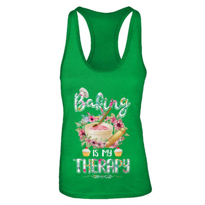 Baking Is My Therapy-T-Shirt & Tank Top-Women's Ideal Racerback Tank-Kelly Green