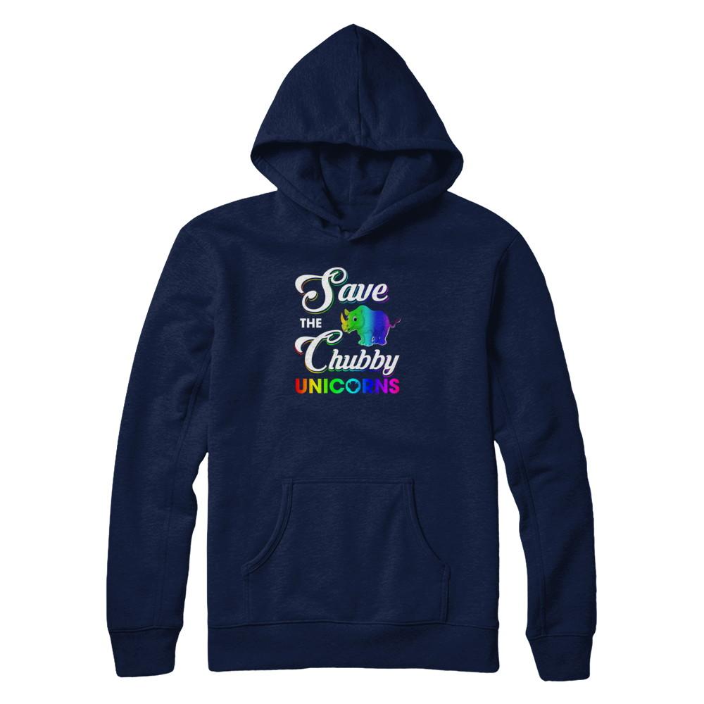 Save The Chubby Unicorns Rhino-T-Shirt & Tank Top-Pullover Hoodie-Navy